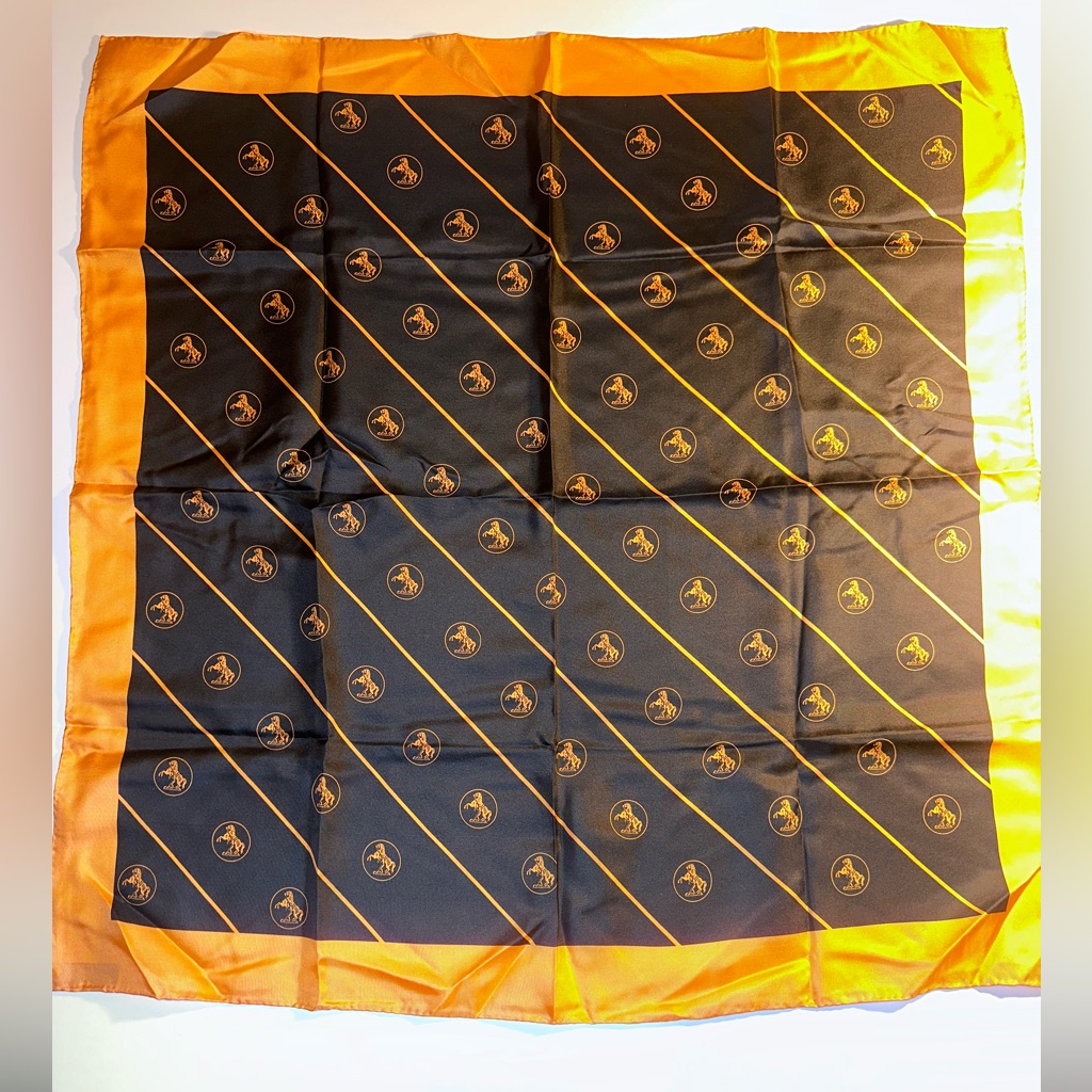 Walden Brooks Vintage 100 Silk Scarf Horse Pattern Square Silk Scarf